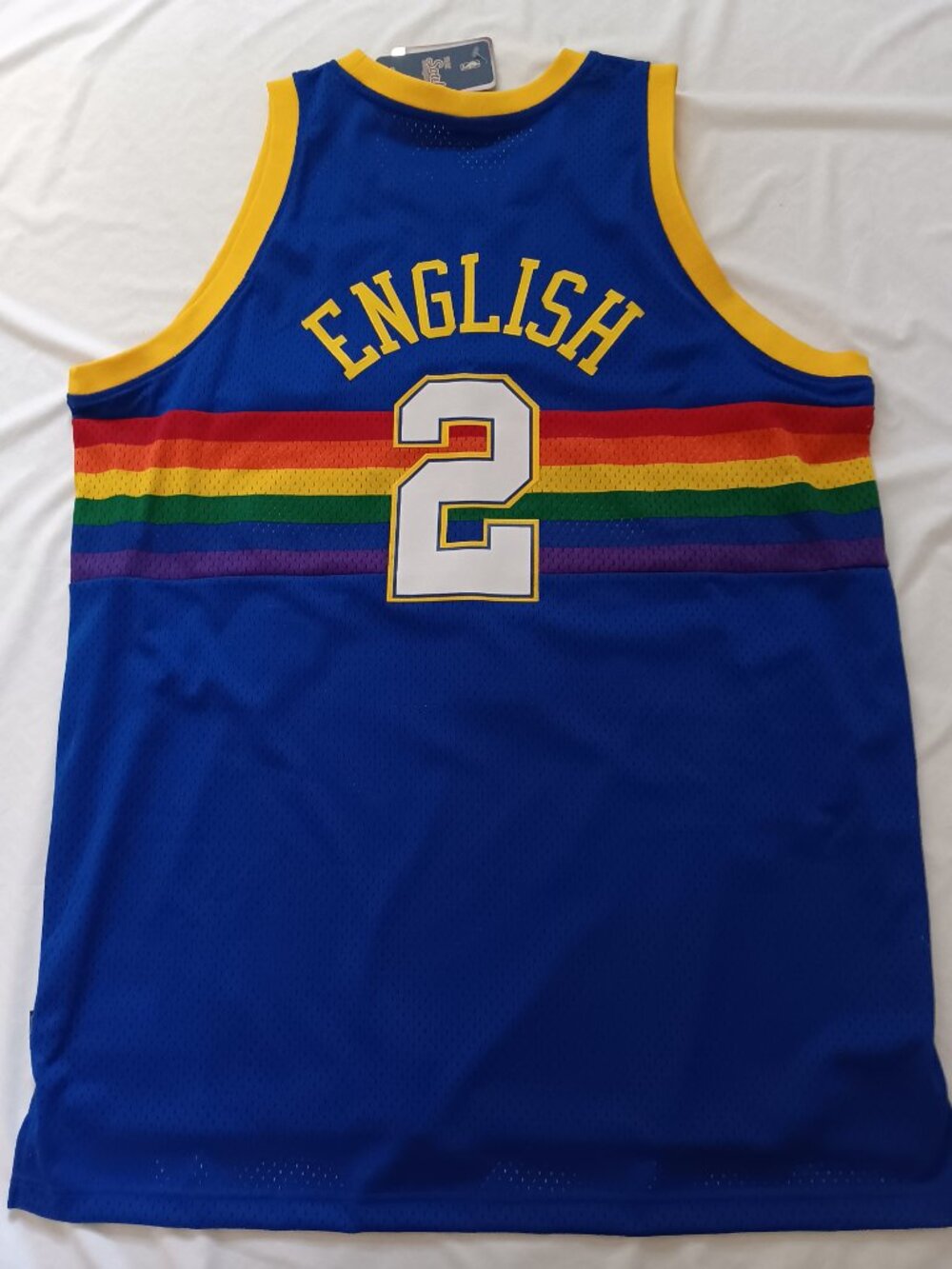 Alex English #2 Denver Nuggets Reebok Hardwood Classic NBA Jersey 3XL + 2L NEW